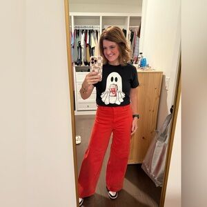 Women's High-Rise Sailor Wide Leg Ankle Jeans - Universal Thread™ red